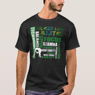 Camiseta oscura de los elementos BJJ de Jiu Jitsu