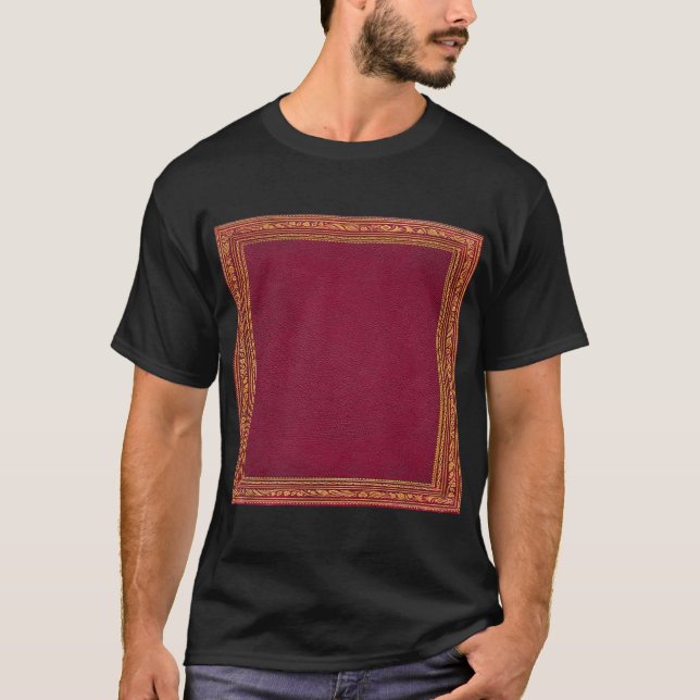 Camiseta oscura de los hombres rojos antiguos (Anverso)