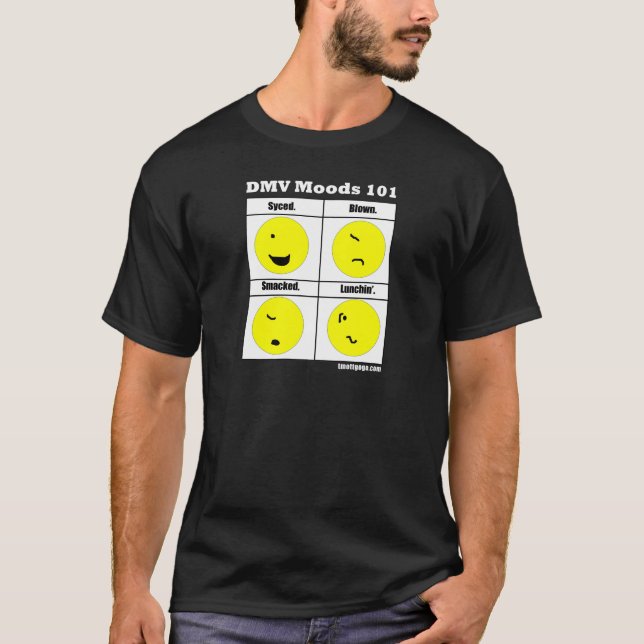 Camiseta oscura de los humores 101 de DMV (Anverso)