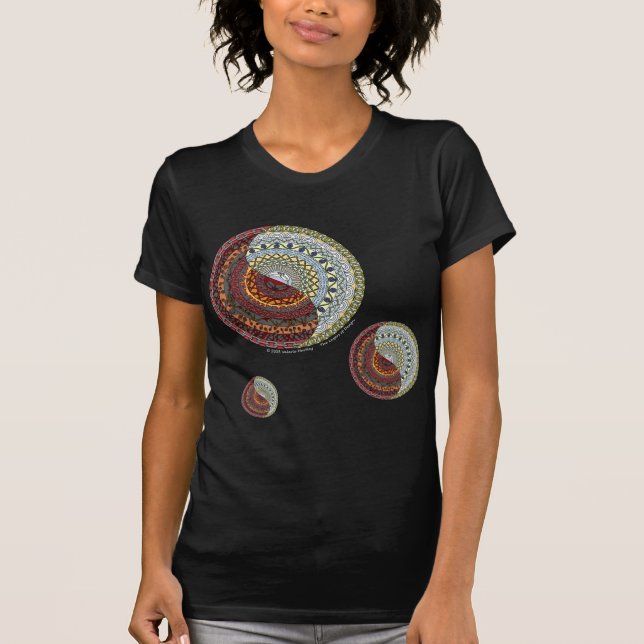 Camiseta oscura de mujer cielo e infierno (Anverso)
