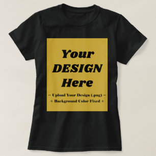 Camiseta oscura de mujer con diseño de oro metálic