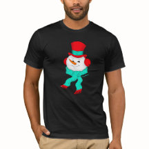 Camiseta oscura de Navidad con melodías de muñeco 