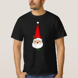 Camiseta oscura de Navidad con sombrero de cono ro