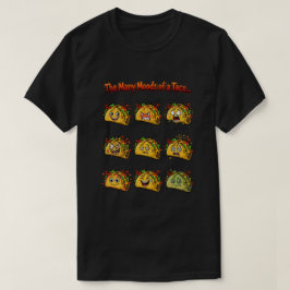 Camiseta oscura de taco con muchos estados de ánim