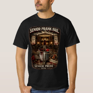 Camiseta oscura de valor para hombres con broma pe