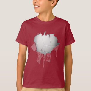 Camiseta oscura de voleibol desgarrado