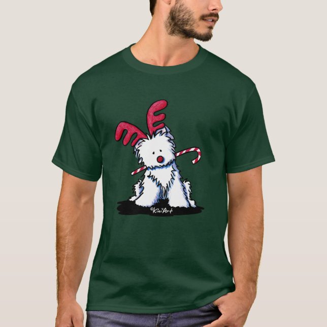 Camiseta oscura de Westie Terrier Reno (Anverso)