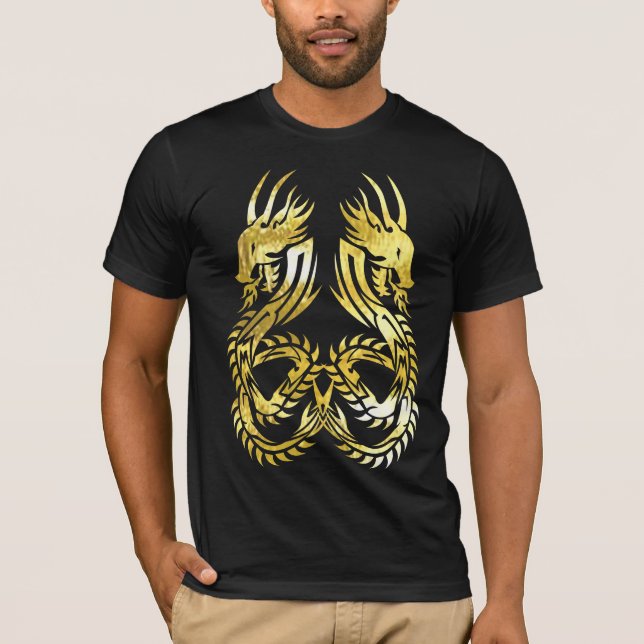 camiseta oscura del dragón 1 gemelo tribal (Anverso)