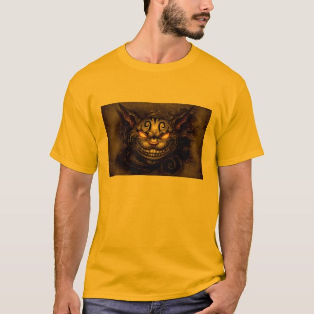 Camiseta oscura del gato de Cheshire (Anverso)