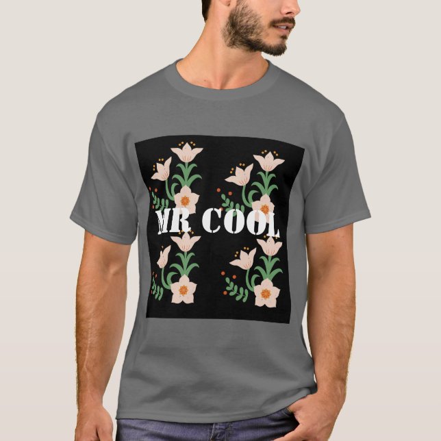 Camiseta oscura gris personalizada Mr Cool Text pa (Anverso)