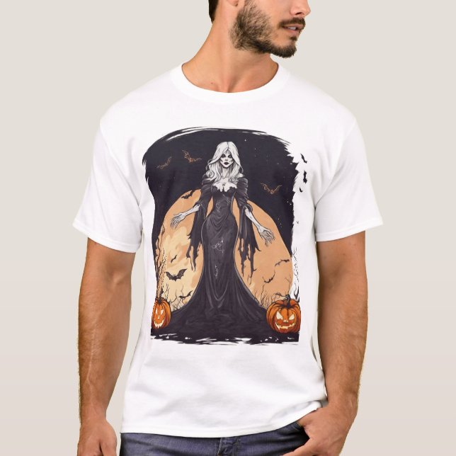 Camiseta Oscura hechicería de Halloween (Anverso)