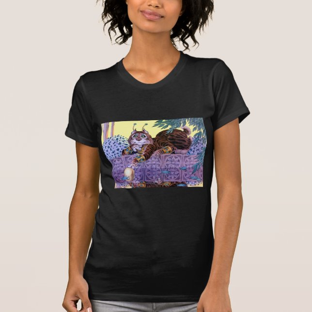 Camiseta oscura para damas de Gatito Alien (Anverso)