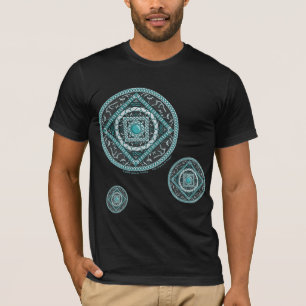 Camiseta oscura para hombre Aquarius Mandala