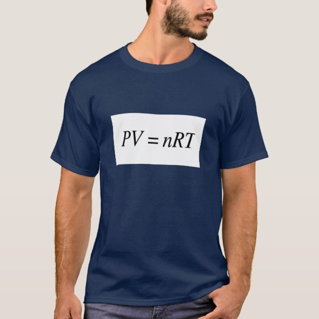 Camiseta oscura para hombre de la ley de gas ideal (Anverso)