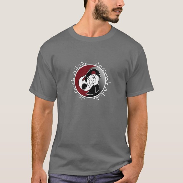 Camiseta oscura para hombre del Aikido de (Anverso)