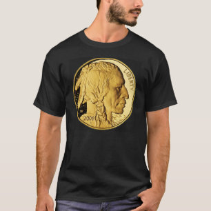 Camiseta oscura para hombre del búfalo de oro de