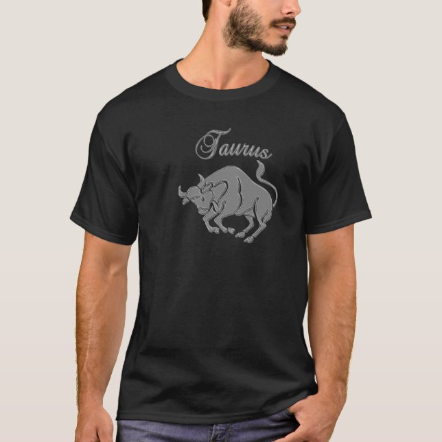 Camiseta oscura para hombre del tauro (Anverso)
