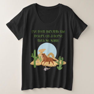 Camiseta oscura para mujer Horse With No Name