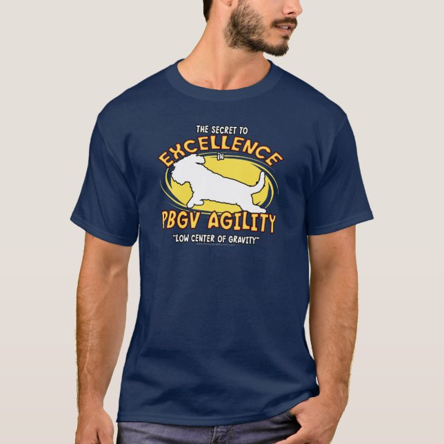 Camiseta oscura secreta de la agilidad PBGV (Anverso)
