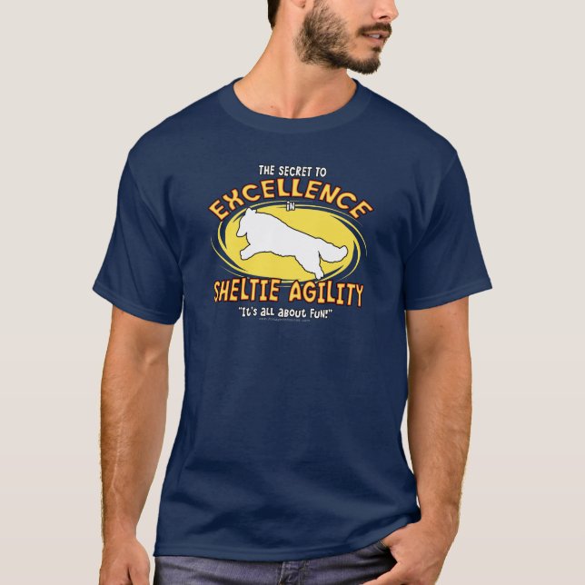 Camiseta oscura secreta de Sheltie de la agilidad (Anverso)