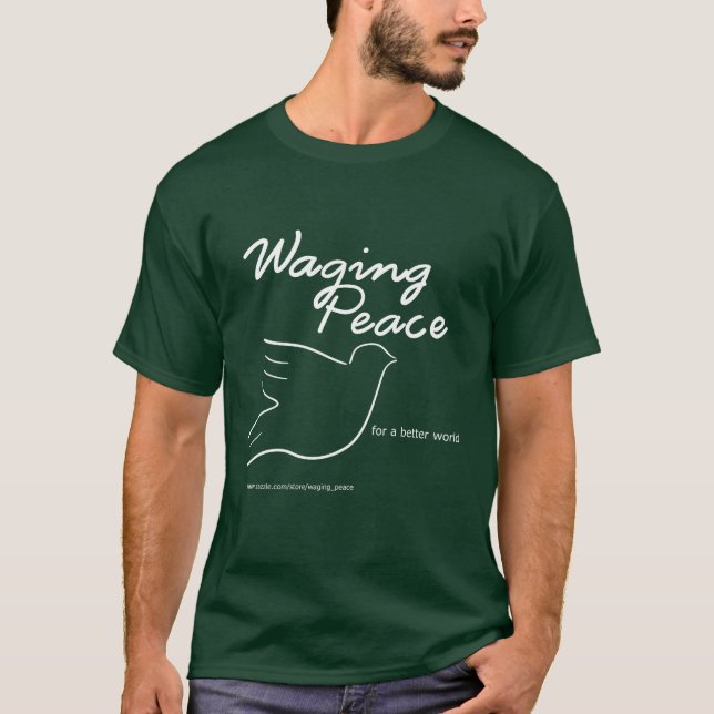 Camiseta oscura Waging Peace Dove (Anverso)
