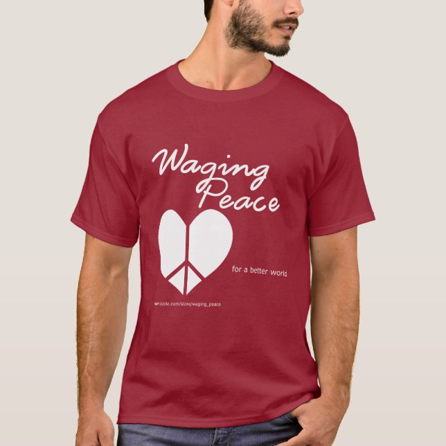 Camiseta oscura Waging Peace Heart (Anverso)