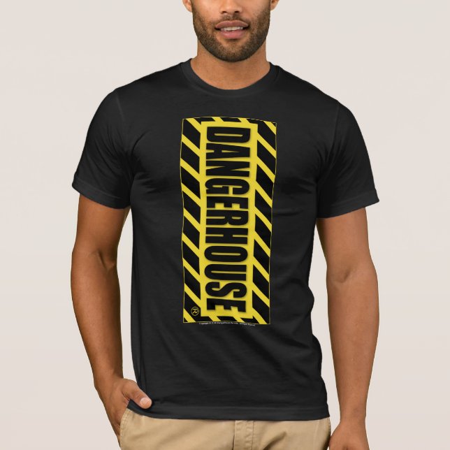 Camiseta OSCURIDAD AMARILLA vertical del logotipo de (Anverso)