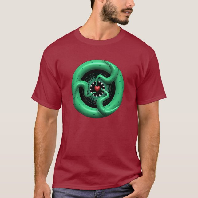 Camiseta Oscuridad básica del corazón de Cthulhu (Anverso)