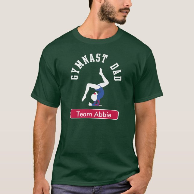 Camiseta Oscuridad de encargo del papá del gimnasta (Anverso)