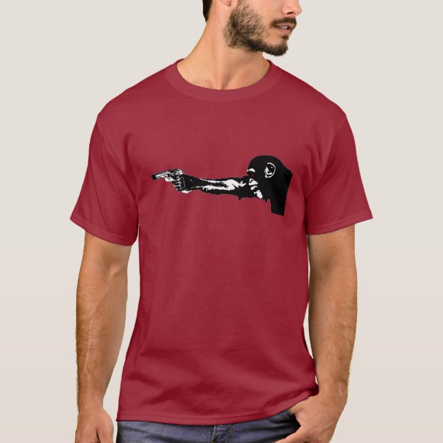 Camiseta Oscuridad del mono del tiroteo (Anverso)