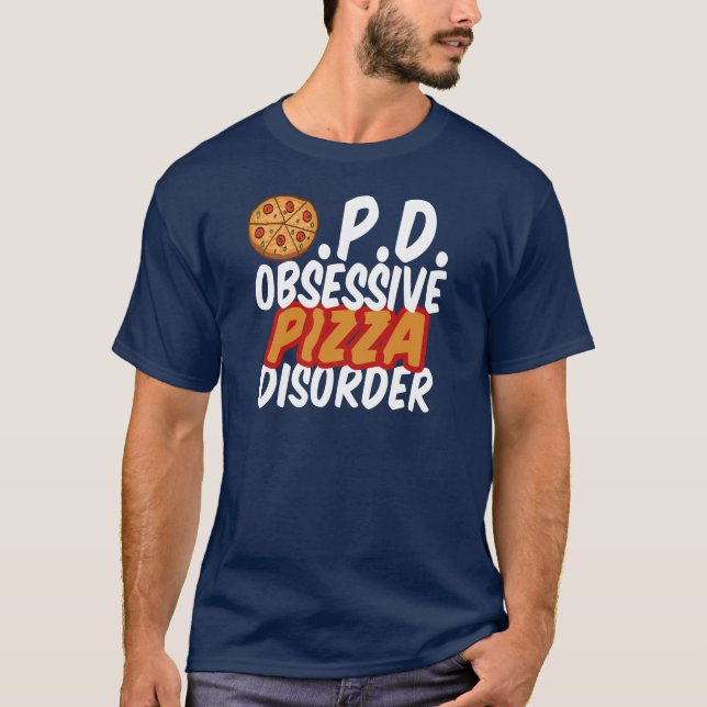 Camiseta Oscuridad divertida de la pizza (Anverso)