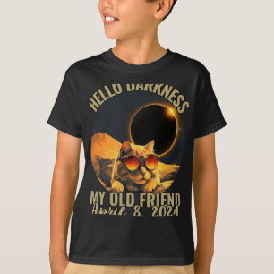 Camiseta Oscuridad Mi Viejo Gato Amigo Con Gles De Eclipse 