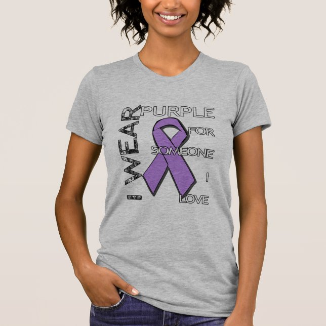 Camiseta Oscuro - conciencia de las señoras Alzheimer (Anverso)