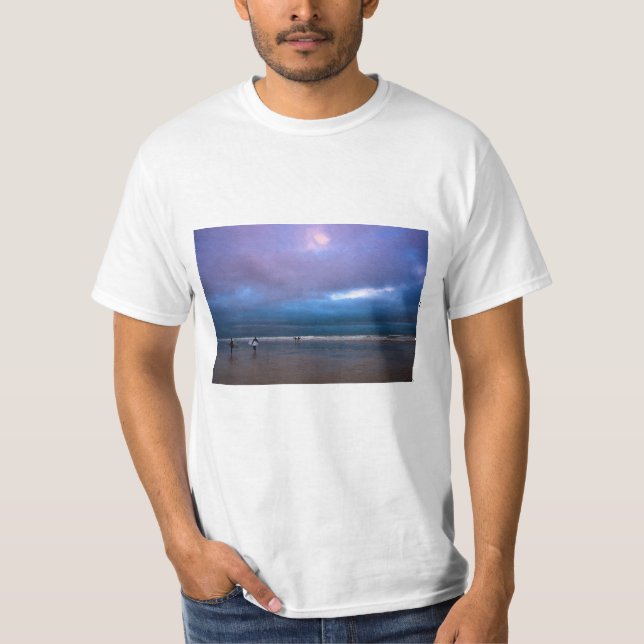 Camiseta Oscuro morado cielo púrpura de la pintura al óleo  (Anverso)