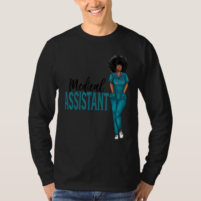 Camiseta Oscuros Blue Scrubs Medical Assistant Enfermería B (Anverso)