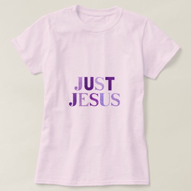 Camiseta Oscuros Y Luminosos Tonos Púrpura Purpurina "Jesús (Diseño del anverso)