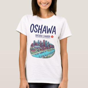 Camiseta Oshawa Ontario Canadá Cielo Colorido y Lindo 