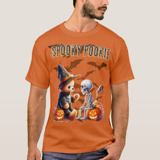 Camiseta Osito de Halloween Spouky Pookie Lindo y Esqueleto
