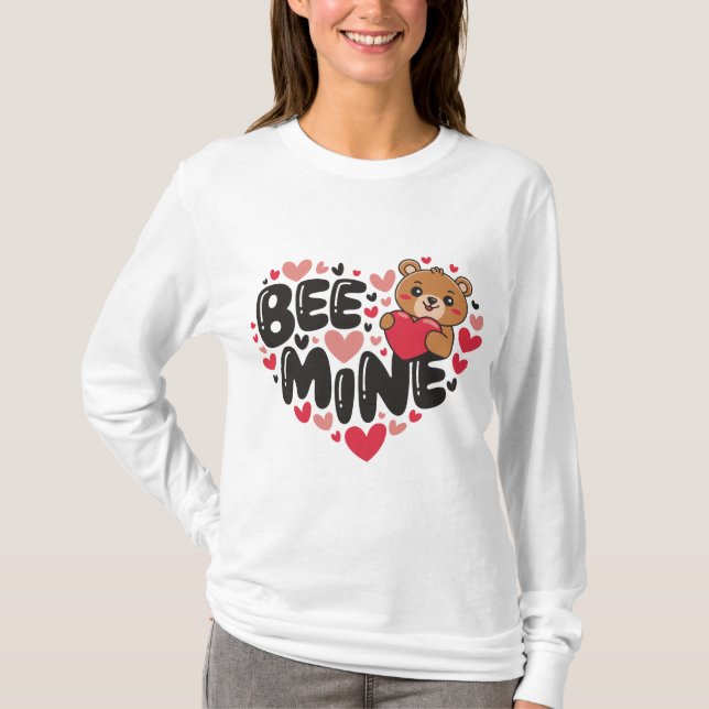 Camiseta Osito de peluche Cute Bee Mine Día de San Valentín (Anverso)