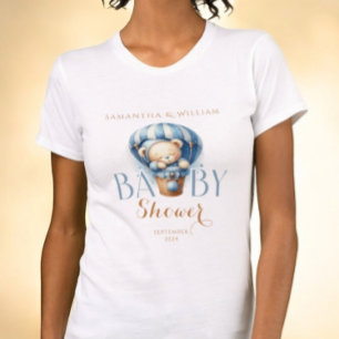 Camiseta Osito de peluche lindo Globo azul flotante