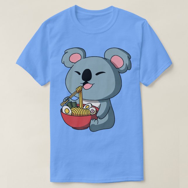 Camiseta Osito Koala Anime Kawaii Fideos Japoneses Ramen (Diseño del anverso)
