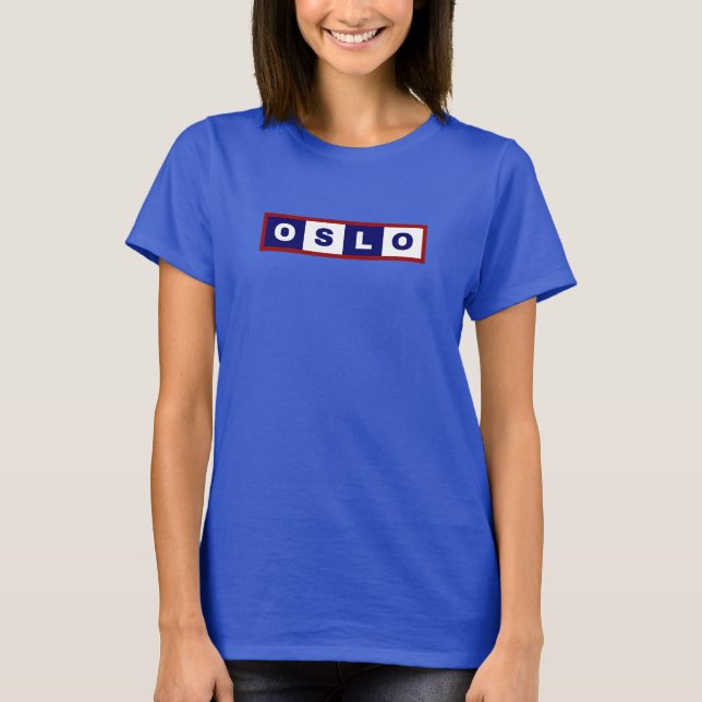 Camiseta Oslo City, Noruega Diseño Mínimo (Anverso)