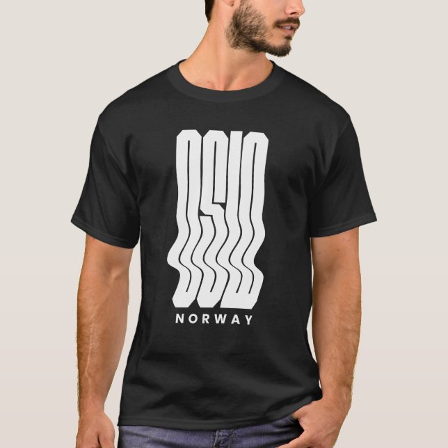 Camiseta Oslo Norway Nordic Wave logo design (Anverso)