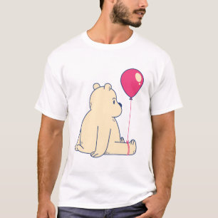 Camiseta Oso Adorable con globo rojo
