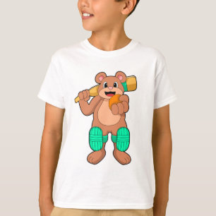 Camiseta Oso al críquet con bate de críquet