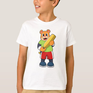 Camiseta Oso al críquet con bate de críquet