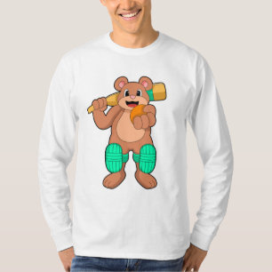 Camiseta Oso al críquet con bate de críquet