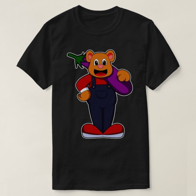 Camiseta Oso al granjero con berenjena (Diseño del anverso)