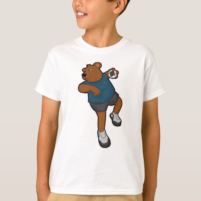 Camiseta Oso al jugador de balonmano con balonmano (Anverso)