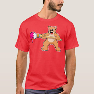 Camiseta Oso al pintar con pinturas de pincel
